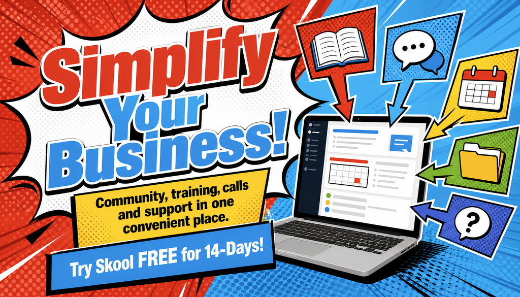 Simplify your business with Skool. Free for 14-days!